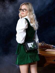 HARRY POTTER X SHEIN 女士时尚蛇纹方形单肩包 - 黑色 - 查看 2