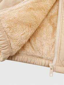 复古美式短款羽绒服 - 杏色 - 查看 7