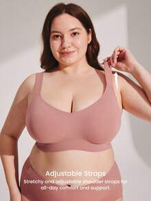 LUVLETTE Plus Dream Curve 2ndHaut Drahtlos Volle Abdeckung Nahtlos Seitliche Unterstützung Lounge BH Bustier BH Unsichtbar Unterwäsche Workout Sport Klebrig Basis Größe Freiheit BH