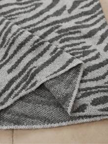 Modelyn Damen eleganter Stehkragen Kurz-Pullover und figurbetonte Pullover-Rock mit Zebra-Muster 2 Stücke Set, Herbst/Winter - Verschiedenfarbig - Übersicht 8