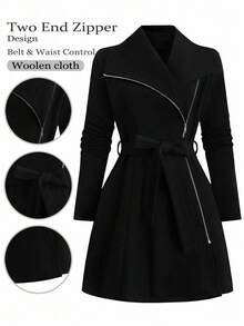 SHEIN Tall 高个系列女士秋冬百搭修身长款大衣