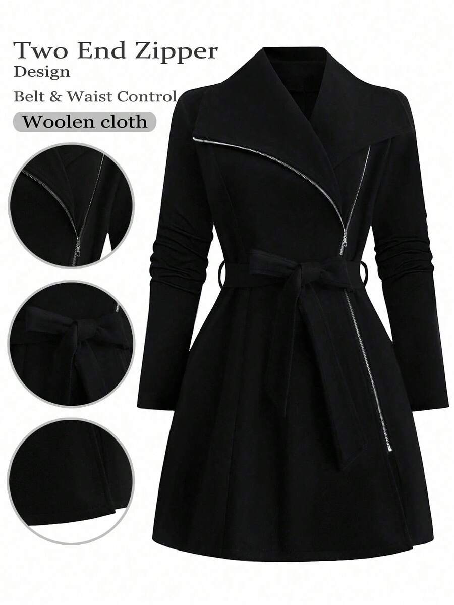 SHEIN Tall 高个系列女士秋冬百搭修身长款大衣