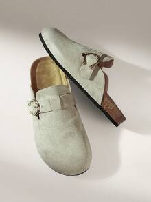 Solecia 女士休闲百搭平底鞋，适合通勤和日常穿着 - 淺灰色 - 查看 3