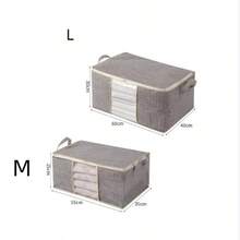 Fabric Zippered Storage Bags With Two Specifications Available, Thick And Breathable, Large Quilt Storage Bag For Sheets, Blankets, Bedding, Pillows, Clothes, Two Handles, Clear Front Pocket, Neutral Geometric Pattern, Compact And Spacious Design, Geometric Pattern Bag For Home Organization Sturdy Zipper Closure, Clothes Storage Holder - Multicolor - View 2