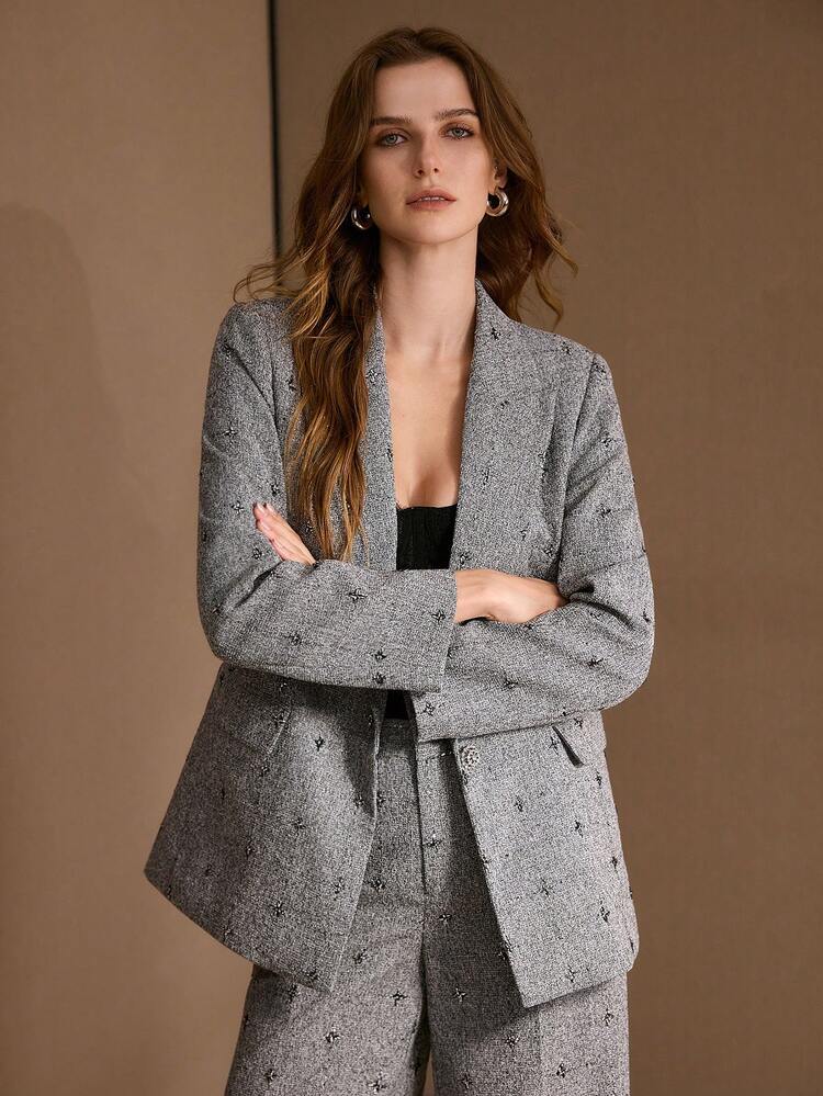 WOMEN'S STRUCTURED LOOSE FIT BLAZER, AUTUMN/WINTER