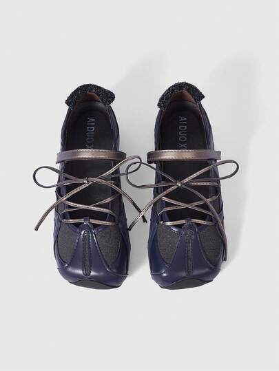 Grunge Punk Women's Black Ballet Flats Lace-Up Soft Bottom Slip-On Loafers, Mary Jane Oxfords, JK Uniform Shoes, Platform & Thick Sole Pumps