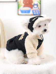 PETSIN 1pc宠物帽子猫狗通用秋冬加厚保暖棒球帽四色可选刺绣纽约露耳帽带可调节抽绳