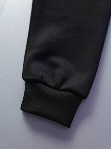 Transformers X SHEIN Young Boy Casual Letter & Robot Print Crew Neck Sweatshirt, Autumn - Black - View 6