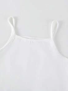 SHEIN Explorewe 3 件套女童休闲连帽运动衫、吊带背心和运动裤套装，时尚印花设计，适合日常休闲装、学校装、春秋季 - 粉色 - 查看 5