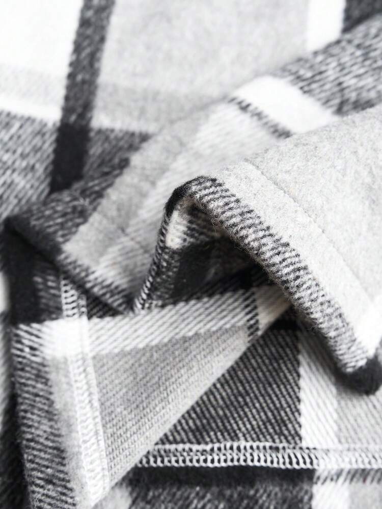 Plus Size Plaid Faux Fur Jacket, Autumn/Winter Going Out,2025 New,Simple And Fashionable For Everyday Wear, Winter, Christmas,New Year,Date Night