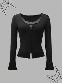 Rina Fox 2025 Autumn/Winter Women's Fashion 2 In 1 Top - Black - View 12