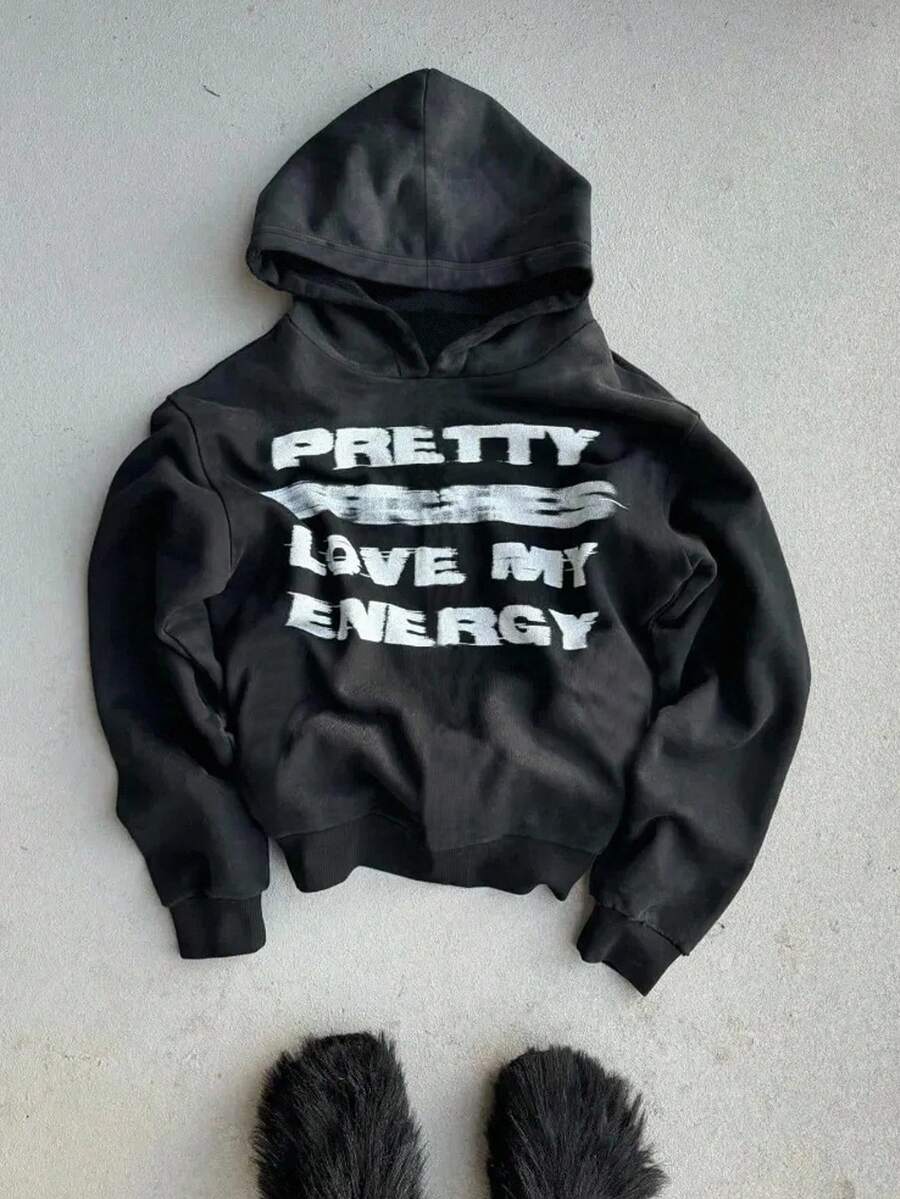 INAWLY Sudadera de mujer con gráfico de lema inspirador - Negro - Ver 1