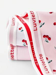 LUVLETTE Bộ 3 quần lót nữ cạp trung bằng cotton mềm mại kiểu quần đùi - Màu anh đào, thích hợp cho Giáng sinh và Năm mới. - Nhiều màu - Xem 6