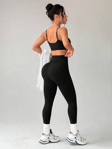 Dewbera 3件套：女士无缝胸罩和紧身裤 - 黑與白 - 查看 2