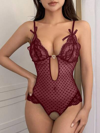 DAZY Adjustable Doorschijnende Mesh Hollow Out Verleidelijke Bodysuit Women view 4