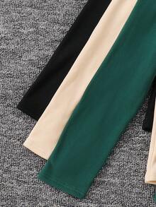 SHEIN 3 piezas Ropa de niño preadolescente Camisetas de forro polar gruesas y versátiles, aptas para ir y venir, la escuela, uso casual, viajes, deportes, otoño/invierno, Navidad - Multicolor - Ver 4