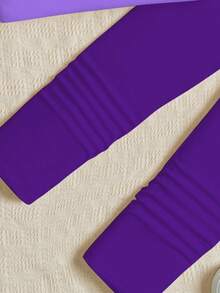 SHEIN 2 件套年轻女孩休闲可爱动漫 K-POP 卡通女孩，紫色，圆领长袖运动衫和紧身裤，适合秋冬季 - 彩色 - 查看 7