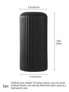 1PC/4Pcs Ceramic Look Plastic Composite Vase, Unbreakable Vase, Height 7.8 Inch Plastic Vase, Simple Tabletop Vase, Dried Flower Vase For Pampas Grass Decoration And Artificial Flower Vase For Home Decor, Bohemian Vase For Wedding Party Table Home Decor, Home Decor, Flower Vase, Centerpiece, Table Decor - Black - View 2