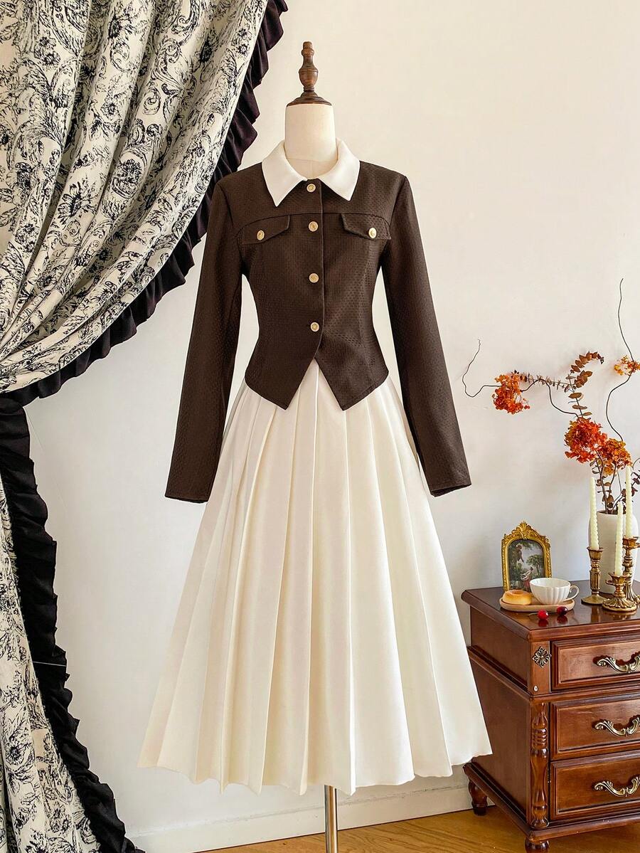 Vintamour Áo thun cocktail dự tiệc nhung dài tay cổ điển thanh lịch cho nữ Quần áo mùa thu cho nữ Trang phục Halloween Quần áo mùa đông Quần áo Giáng sinh mùa thu cho nữ Quần áo Halloween cho nữ Quần áo Giáng sinh cho nữ Trang phục Lễ Tạ ơn cho nữ Váy dự tiệc cưới Váy thanh lịch cho nữ Áo nâu - màu nâu - Xem 1