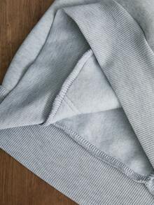 TOKVUE Men's Winter Elastic Solid Color Street Style Gray Sports Suit, Embroidered Details, Men's Sportswear, Men's 2 Pieces Sportswear Set - Light Grey - View 8