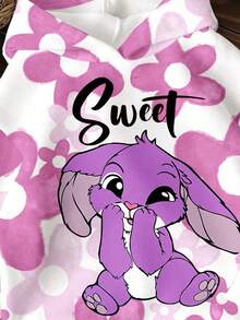 少女可爱卡通图案休闲宽松舒适日常针织长袖卫衣，适合秋冬季、度假风、阳光之旅、休闲春季、夏季出游，可爱Y2K椰子波西米亚风春假早午餐必备浅蓝色旅行，霓虹海滩风情，波西米亚嬉皮音乐节 - 彩色 - 查看 3