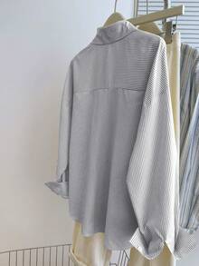 Franclia Women's Heart Embroidery Front Button Long Sleeve Shirt, New For Autumn, Spring & Summer