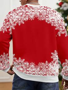 Manfinity Homme Herren-Sweatshirt mit fröhlichem Schneemann-Muster | Klassisches, farbenfrohes Langarmshirt mit Schneeflockenmotiv | Elegantes Sweatshirt mit Winter-Schneemann- und Vogelprint | Bequemer, warmer Weihnachtspullover für festliche Anlässe - Verschiedenfarbig - Übersicht 3