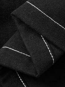 FRIFUL 女式纯色休闲牛仔连衣裙 - 黑色 - 查看 6