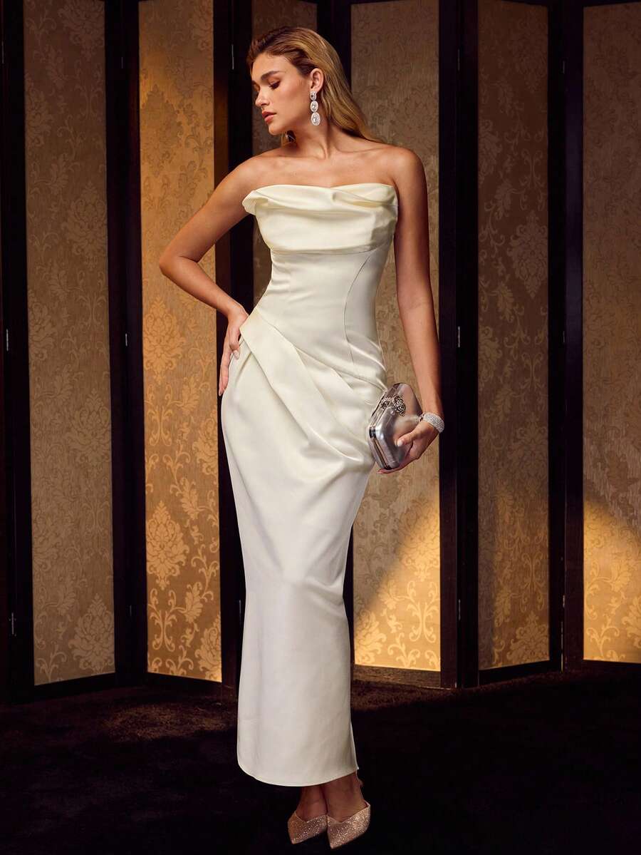 MOTF Soiréza WOMEN'S PLEATED BANDEAU COCKTAIL DRESS