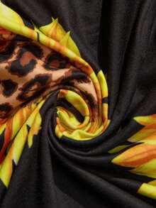 Sylviya 夏季女士休闲简约拼色向日葵短款连衣裙 - 彩色 - 查看 6