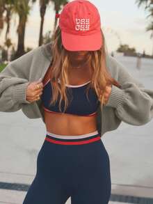 Aralina 女士休闲纯色短款开衫，秋季 - 灰色 - 查看 7