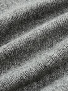 Elamini 时尚百搭蝴蝶结装饰长袖上衣和短裤毛衣两件套 - 灰色 - 查看 5