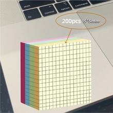 5PCS Grid Sticky Notes Student Office Note Paper Grid Sticky Notes Stickers Large Medium Sticky Notes - Multicolor - View 2