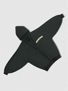 ROMWE MEN Street Life 男士蝙蝠袖连帽衫，适合日常穿着，春夏季 - 深灰色 - 查看 2