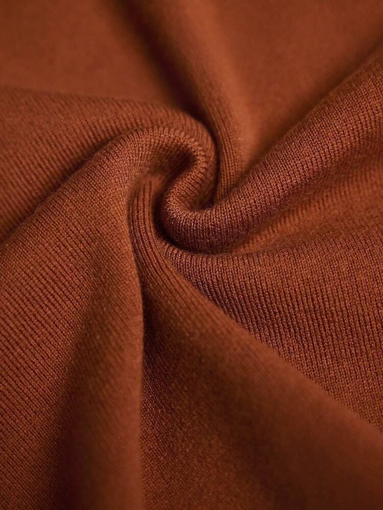 VESTIDO DE PUNTO AJUSTADO CON PARCHES DE ENCAJE PARA MUJER, OTOÑO/INVIERNO