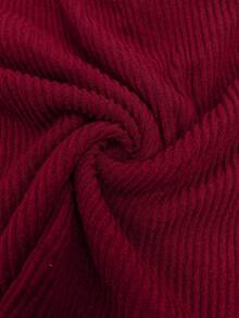 Elenzga Damen elegante Mode Pendler Lässig bequeme charmante Retro minimalistische High-End sanfte Dame Weihnachten Feiertag Party Herbst/Winter Carmen-Ausschnitt Patchwork Fellkragen & Manschetten einfarbiger Strickpullover - Bordeaux - Übersicht 3