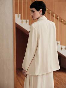 Uhlyne Uhlyne Blazer elegante y minimalista de moda para mujer - Albaricoque - Ver 7