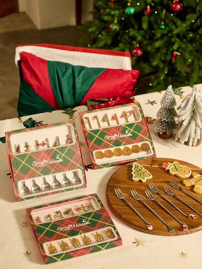 Cirelle 1 件圣诞礼物勺子套装，不锈钢，趣味吊坠，适合家庭使用、餐厅、餐具、圣诞礼物