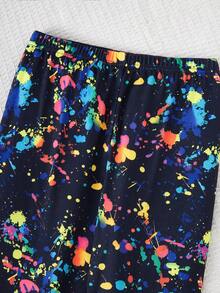 2 pièces Ensemble de pyjama à manches longues et pantalon ajusté avec imprimé luminescent pour garçons