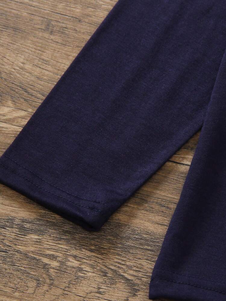 SHEIN Genkimix Kids 3 Peças Camiseta de Manga Longa com Gola Careca e Estampa de Letras, Estampa Gráfica Significativa e Interessante, Tecido Macio e Confortável, Adequado para Uso Diário, Escola, Esportes, Casa - Multicolorido - Visão 8