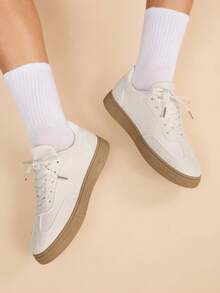 CUCCOO EASI 女士圆头休闲百搭运动鞋 - 米色 - 查看 8