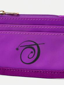 HARRY POTTER X SHEIN Portacarte di moda minimalista con grafica a lettere e cerniere multiple - Viola - Visualizzare 3