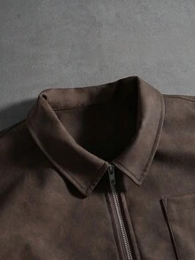 Áo khoác dài tay nam PAVTROS Manfinity Streetrush phong cách đường phố, áo khoác ngắn tay màu nâu có khóa kéo, áo khoác da nam, áo khoác mùa thu, áo khoác đường phố, áo khoác mùa đông, quà tặng Giáng sinh, quà tặng bạn trai, áo khoác bomber màu mocha, áo khoác vintage nam, áo khoác nâu, áo khoác ngắn có khóa kéo nam, áo khoác nam dáng ngắn - màu nâu - Xem 6