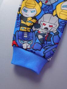 Transformers X SHEIN Young Boy Casual Cartoon All-Over Print Hoodie, Autumn - Multicolor - View 6