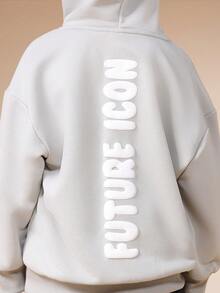 SUMWON Jungen Pullover Hoodie mit Fronttasche - Lässiger, bequemer Sweatshirt für Kinder Alltagskleidung Urlaub - Hellgrau - Übersicht 4