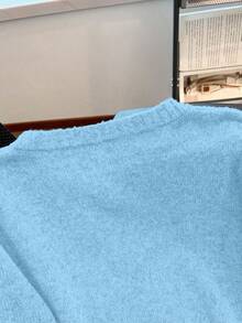 Franclia 全新秋冬优雅手工花卉图案柔软舒适开衫，适合娇小女性 - 水鴨藍 - 查看 5