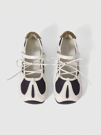 Grunge Punk أحذية بالية سوداء للنساء ذات أربطة، قاع ناعم، لوفرز، ماري جين أكسفورد، أحذية زي JK، أحذية كعب سميك ومنصة