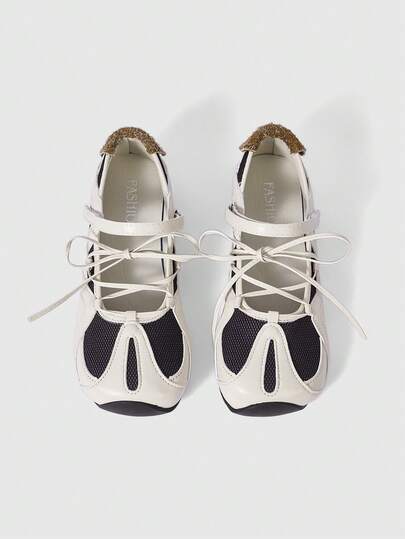 Grunge Punk Women's Black Ballet Flats Lace-Up Soft Bottom -On Loafers, Mary Jane Oxfords, JK Uniform Shoes, Platform & Thick Sole Pumps