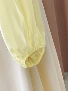 Rometta Plus Size Women's Autumn/Winter French Elegant Lace Patchwork 3D Floral Luxurious Slimming Blouse, Suitable For Graduation, Holidays, Valentine's Day, Christmas, Music Festivals, Mother's Day, Halloween, Thanksgiving, Easter, National Day, Balls, Dates, Parties, Weddings, Outings - Yellow - View 6