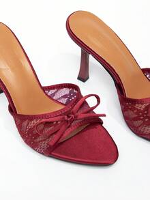 CUCCOO CHICEST New Fashionable Versatile Rhinestone Bowknot Strap Stiletto High Heel Sandals For Christmas Valentine's Day